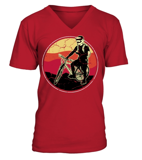 Male Biker Sports Person Gift V-Neck T-shirt