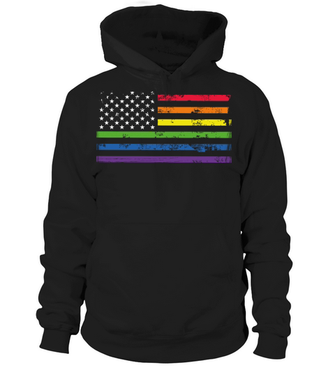 LGBT Community American Flag Rainbow Colors Gay Hoodie Unisex