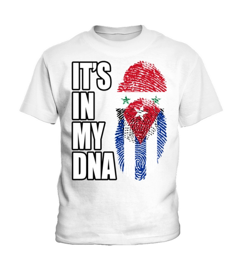 Syrian And Cuban Vintage Heritage DNA Flag Kids T-Shirt