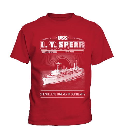 USS L Y SPEAR AS 36 She will live forever in our heart Kids T-Shirt