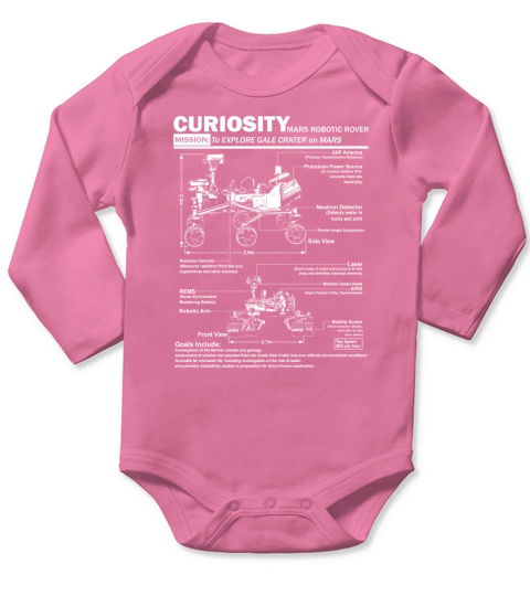 Curiosity Mars Rover shirt T-Shirt Long Sleeve Baby One-Piece