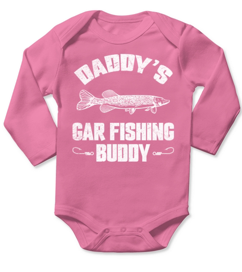Daddys Gar Fishing Buddy Garfish Fishing I Kids Long Sleeve Baby One-Piece