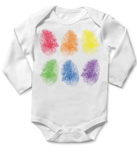 LGBT Rainbow Fingerprint Proud Gay Lesbian LGBT Long Sleeve Baby One-Piece