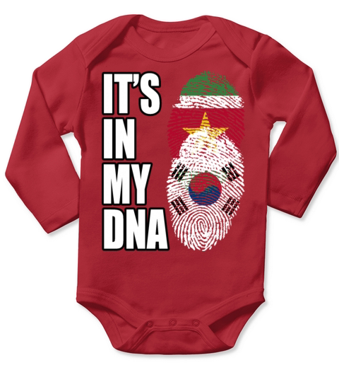 Surinamese And South Korean Vintage Heritage DNA F Long Sleeve Baby One-Piece