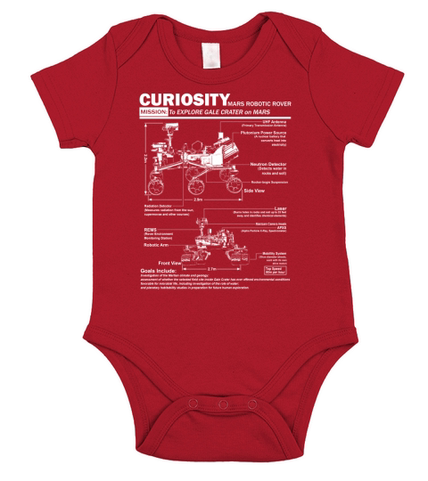 Curiosity Mars Rover shirt T-Shirt Short Sleeve Baby One-Piece