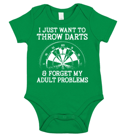 Darts Board Vintage I Just Want To Short Sleeve Baby One-Piece