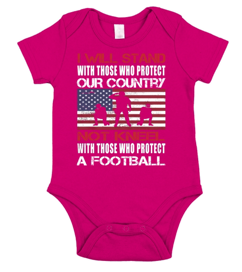Distressed I Will Stand For the Flag Not Kneel T-Shirt Short Sleeve Baby One-Piece