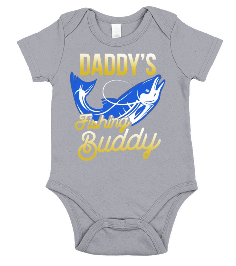 Fitted Daddys Fishing Buddy Shirt Kids Fishing Nature Short Sleeve Baby One-Piece