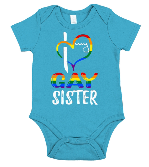 Love Gay Sister Pride LGBT Rainbow Pride Month Short Sleeve Baby One-Piece