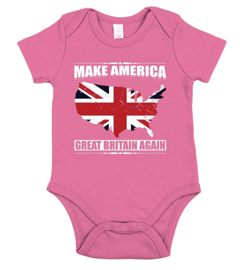 Make America Great Britain Again USA Map British Flag shirt Short Sleeve Baby One-Piece