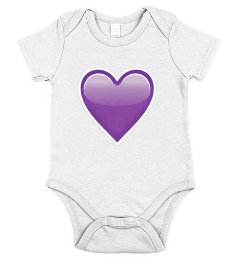 PURPLE HEART Emoji shirt Short Sleeve Baby One-Piece