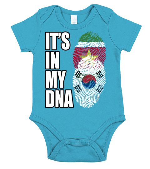 Surinamese And South Korean Vintage Heritage DNA F Short Sleeve Baby One-Piece