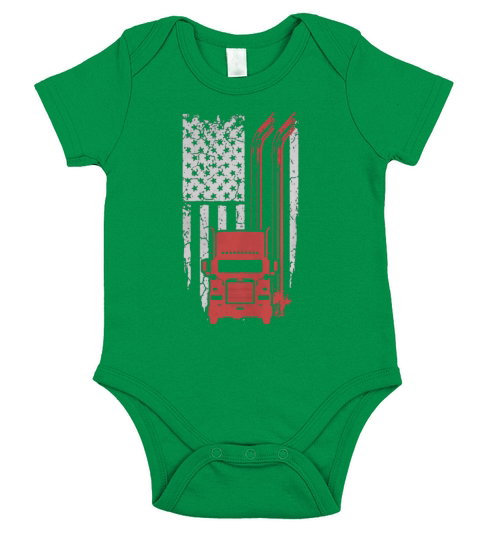 Trucker - Cool Flag t-shirt for american trucker T shirt Short Sleeve Baby One-Piece