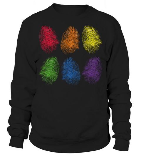 LGBT Rainbow Fingerprint Proud Gay Lesbian LGBT Sweatshirt Unisex