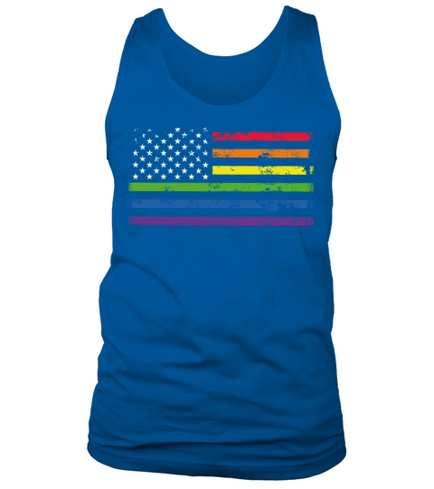 LGBT Community American Flag Rainbow Colors Gay Tank Top Unisex
