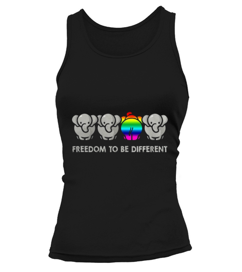 elephant lgbt funny rainbow pride shirt Tank top Woman
