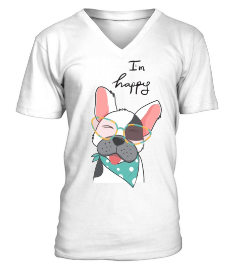 i am happy V-Neck T-shirt