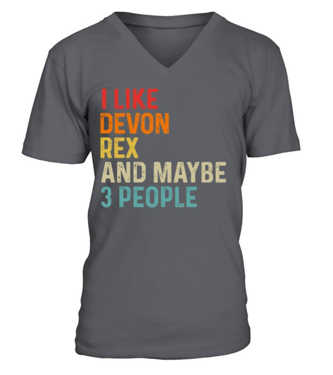 I Like Devon Rex And Maybe 3 People Retro Vintage V-Neck T-shirt