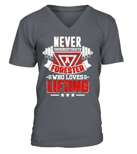 Never Underestimate Forester Gym Workout Fitness W V-Neck T-shirt