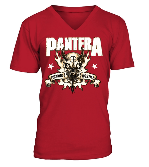 Pantera Skull Rock Band V-Neck T-shirt