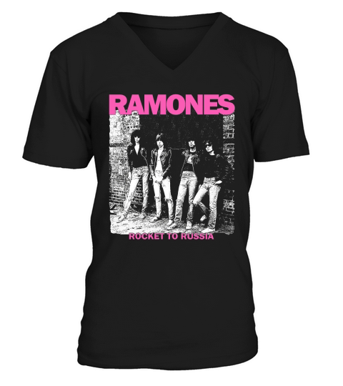 RAMONES ROCKET TO RUSSIA NEW BLACK V-Neck T-shirt