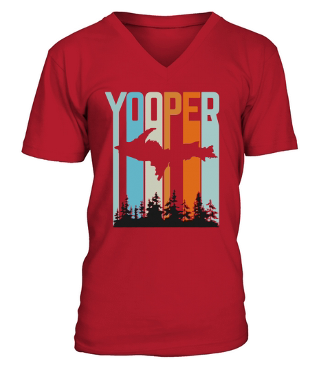 Retro Yooper Upper Peninsula Shirt V-Neck T-shirt