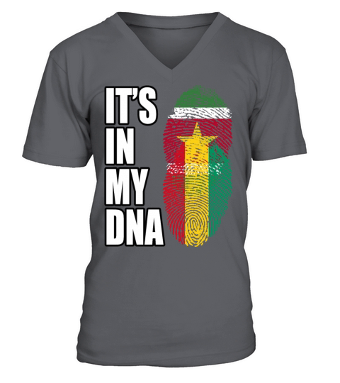 Surinamese And Guinean Vintage Heritage DNA Flag V-Neck T-shirt