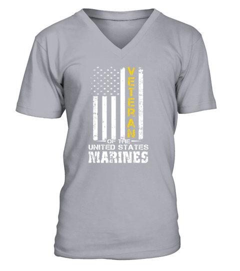 US American Flag U.S. Marines Veterans T-Shirt V-Neck T-shirt