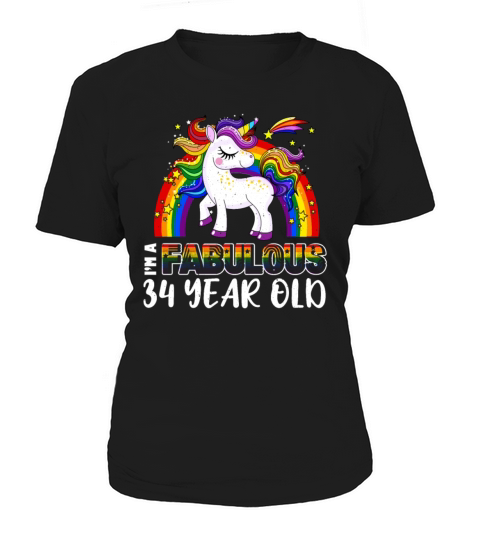 Unicorn Age 34 Years Gay Pride LGBT Pride Month Women's T-Shirt