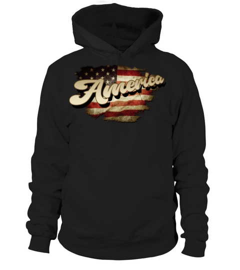 AMERICA VINTAGE FLAG DAY Hoodie Unisex