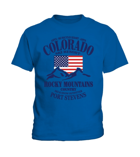 Aspen - Colorado Ski Resort - USA Flag T-Shirts Kids T-Shirt