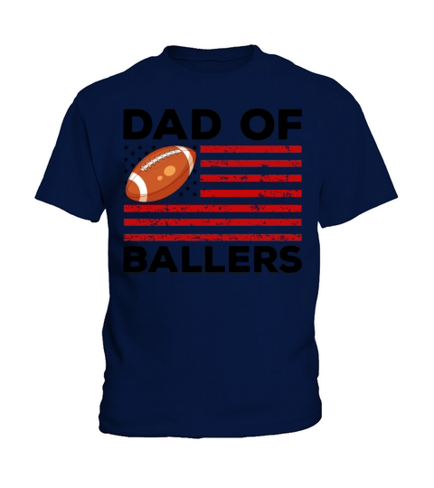 Dad of Ballers Softball Lovers Retro Vintage Kids T-Shirt