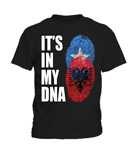 Somali And Albanian Vintage Heritage DNA Flag Kids T-Shirt