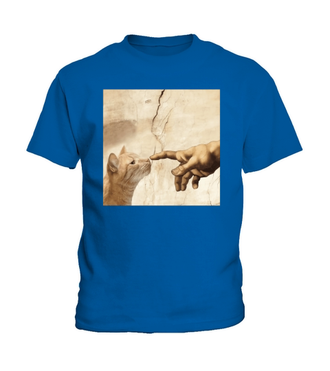 The Creation Of Adam Brown Cat Shirt Kids T-Shirt