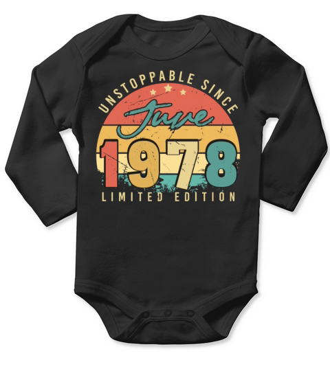1978 June Birthday Greeting Long Sleeve Baby One-Piece