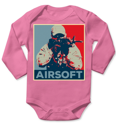 Airsoft Vintage Poster Long Sleeve Baby One-Piece