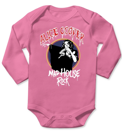 Alice Cooper Mad House Rock Long Sleeve Baby One-Piece