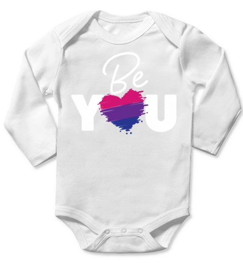 Bisexual Bi Pride Flag Heart Be Long Sleeve Baby One-Piece