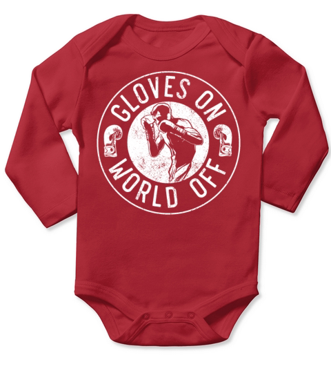 Boxing Vintage Gloves On World Off Long Sleeve Baby One-Piece