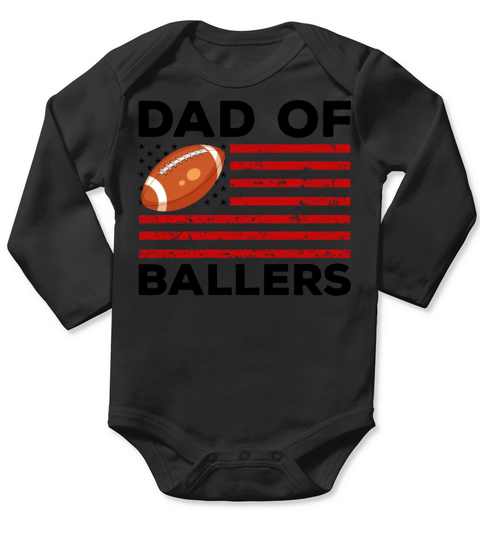 Dad of Ballers Softball Lovers Retro Vintage Long Sleeve Baby One-Piece