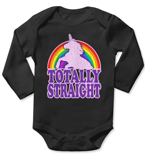 Funny - Totally Straight Unicorn Rainbow lgbtq tshirt Long Sleeve Baby One-Piece