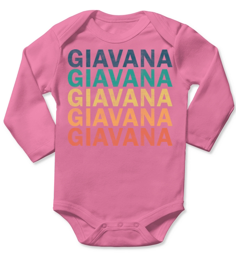 Giavana Name T Shirt - Giavana Vintage Retro Name Long Sleeve Baby One-Piece