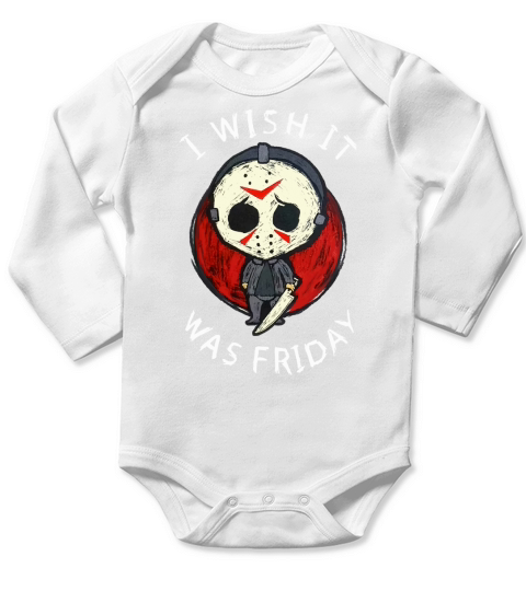 I Wish It Was Friday Jason Voorhees Long Sleeve Baby One-Piece