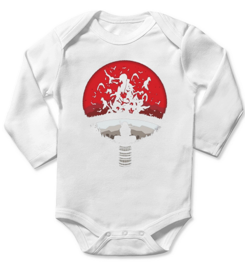 Itachi Uchiha Red Moon Naruto Long Sleeve Baby One-Piece