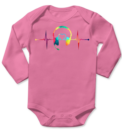 Retro Watercolor Dispatcher Heartbeat Long Sleeve Baby One-Piece