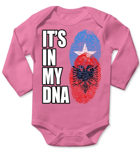 Somali And Albanian Vintage Heritage DNA Flag Long Sleeve Baby One-Piece