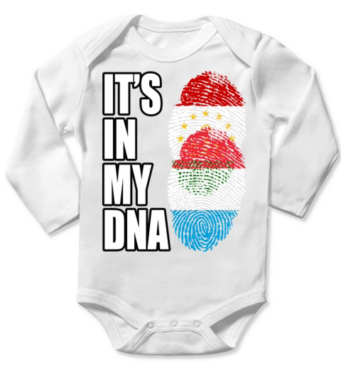 Tajikistani And Luxembourgish Vintage Heritage DNA Long Sleeve Baby One-Piece