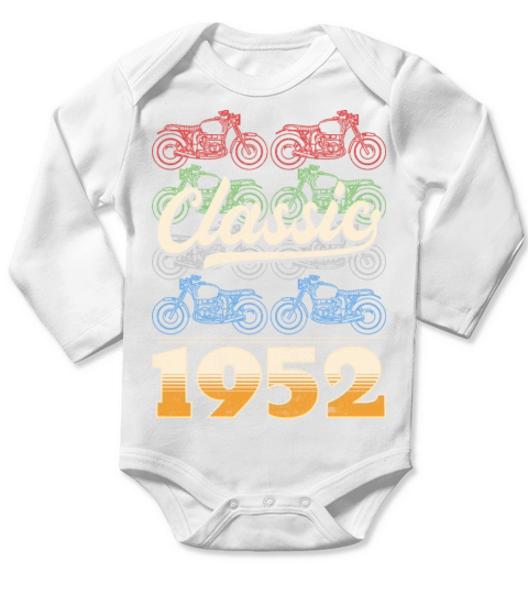 Vintage 1952 Original Parts Motorcycle Rider Long Sleeve Baby One-Piece