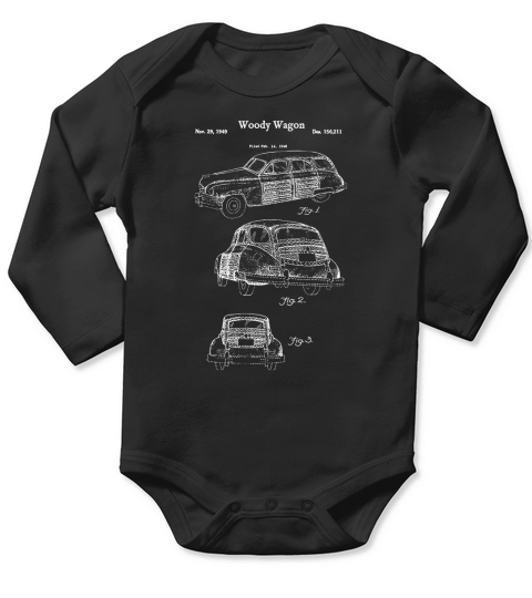 Vintage Woody Station Wagon Shirt - Woodie Automobile Car Long Sleeve Baby One-Piece