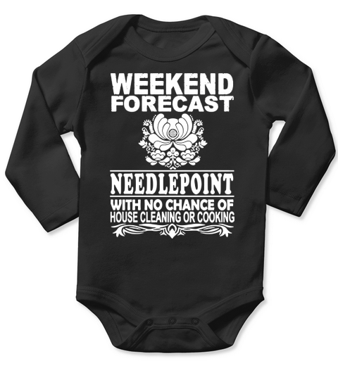 Weekend Forecast Needlepoint Long Sleeve Baby One-Piece